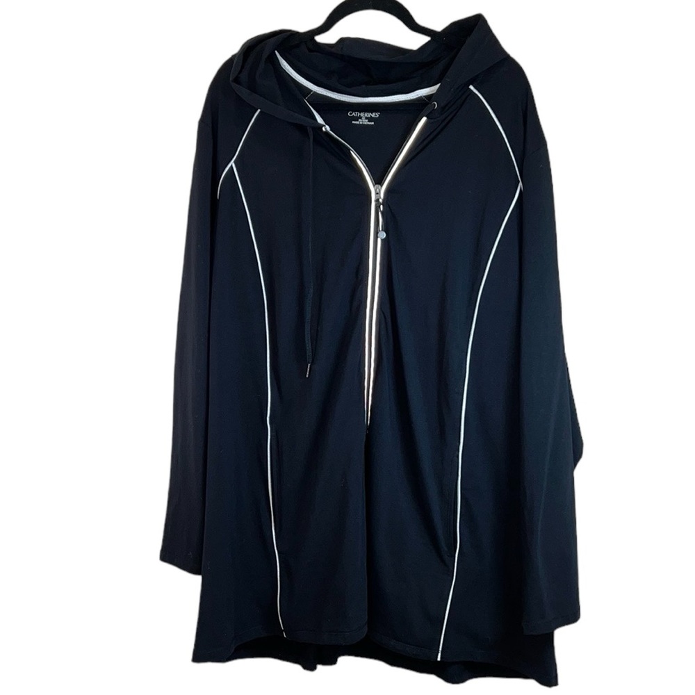 Catherine's Hoodie Zipper Jacket, Black, Women's 4X / 30-32W